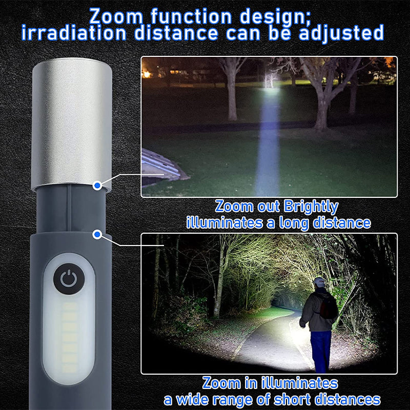 Rechargeable LED Flashlight with 750-Lumen Output and 200 m Range