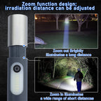 Rechargeable LED Flashlight with 750-Lumen Output and 200 m Range