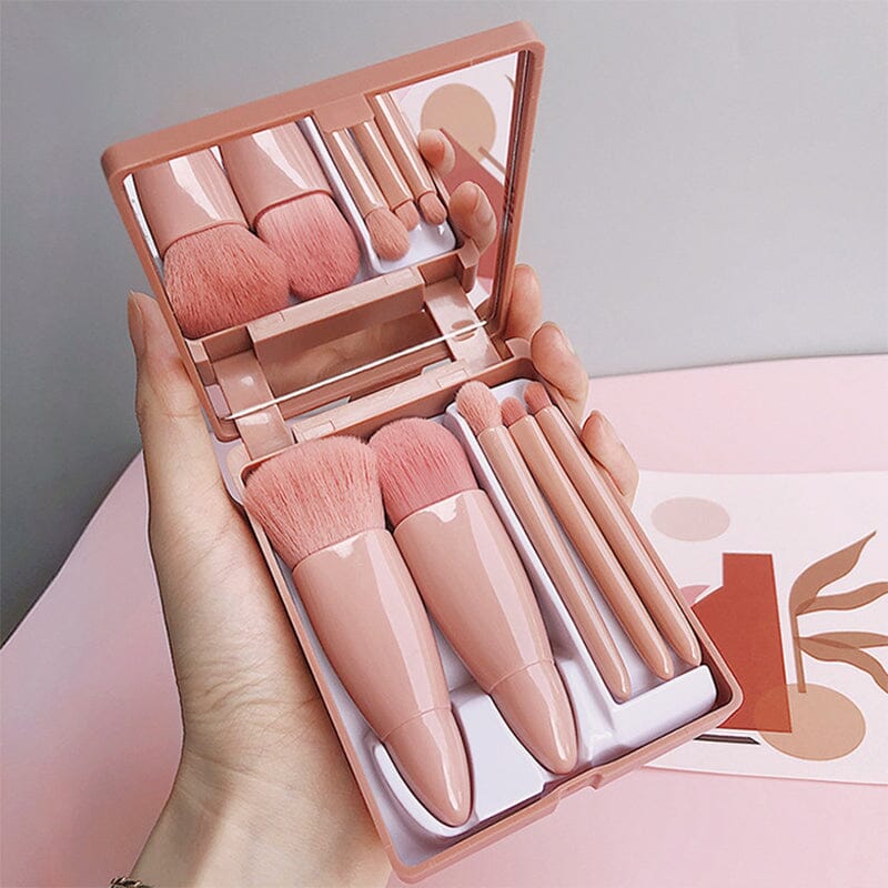 Portable Makeup Brush with Mirror