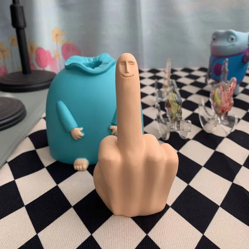 Small Blue Middle Finger Ornament