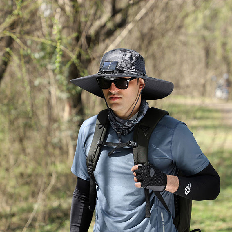 Solar and USB Charging Fan Outdoor Fishing Hat