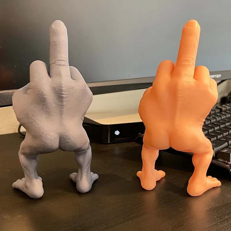Middle finger figure with legs