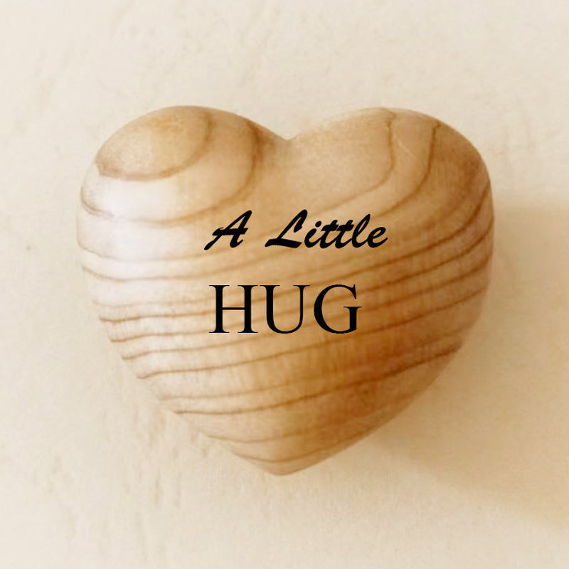 Small Pocket Hug Wooden Heart Token