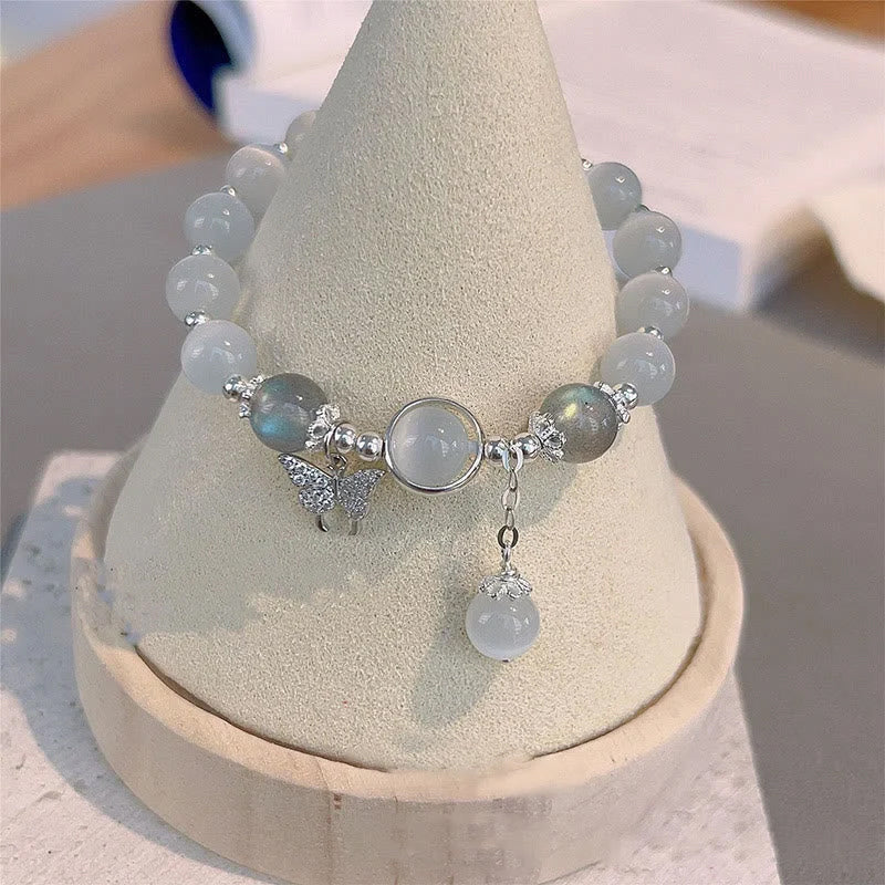 Imitation Cat's Eye Crystal Butterfly Bracelet