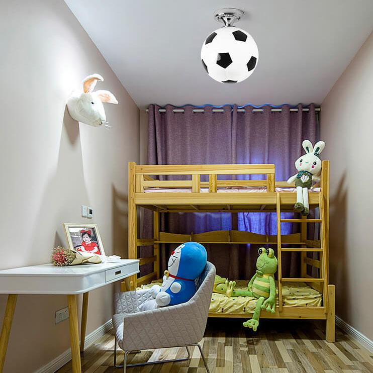 SportLume Creative Ceiling Light | Basketball & Football Design | Semi-Mount | Glass Lamp