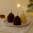 Flameless Pine Cone Candles