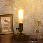 Vintage Industrial Iron Light Bulb 1-Light Table Lamp