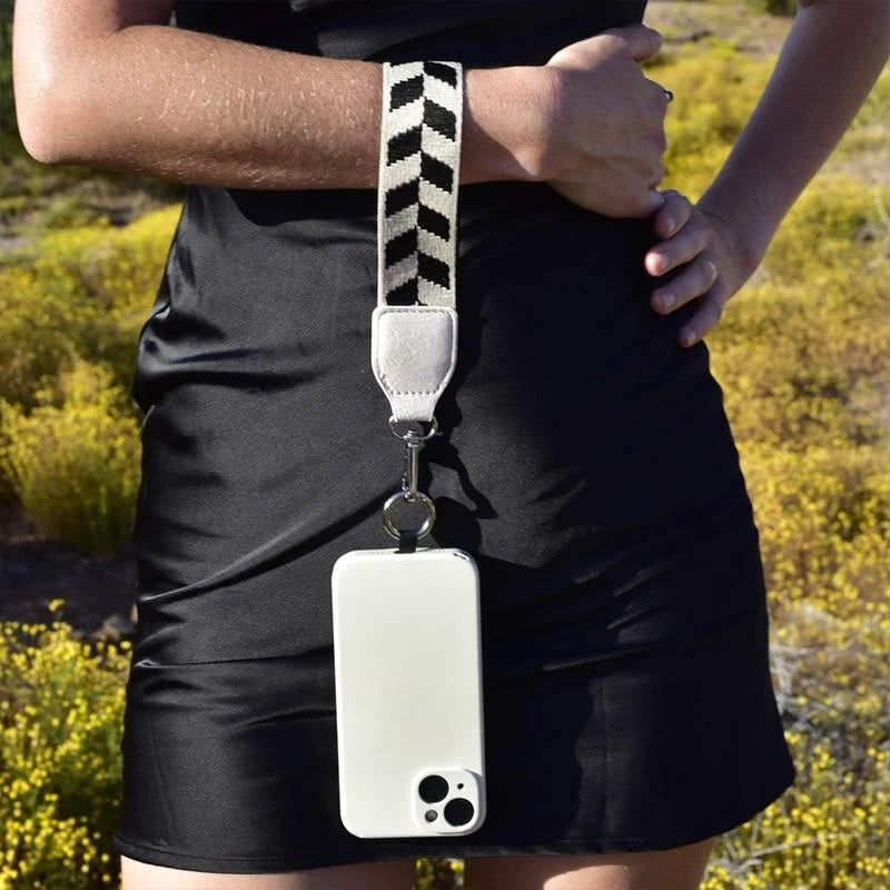 Phone strap with zipper pocket