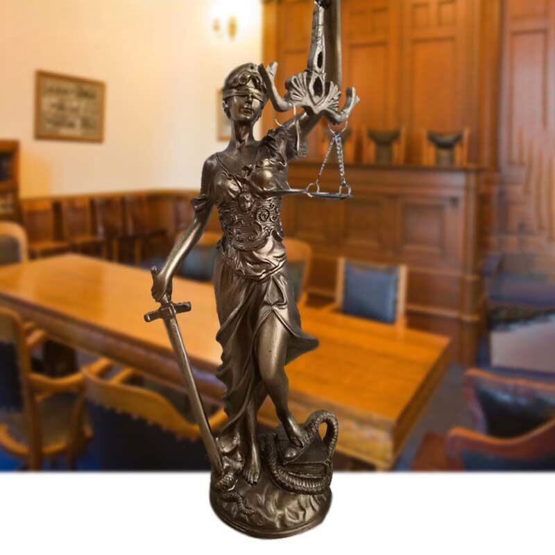 Decorative statue of the Goddess of Justice