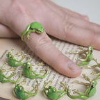 Latest-tree Frog Ring Earrings