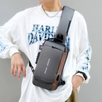 Theft-proof shoulder bag with USB charging port