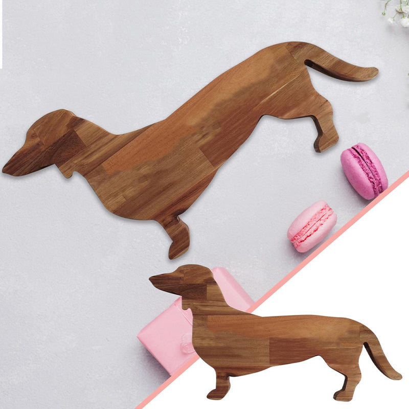 Wooden Dachshund Dog Serving Tray