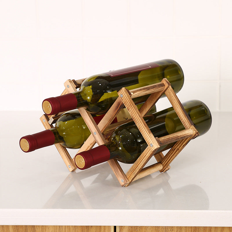 Folding Freestanding Wooden Wine Rack