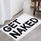 Feblilac Get Naked White Floor Bathroom Mat, 50x80cm Bathroom Rug, Plush Water-Absorbent, Non-Slip Toilet Mat, Artificial Bathroom Mats, Best Bath Rugs