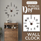 Modern DIY non-punch wall clock