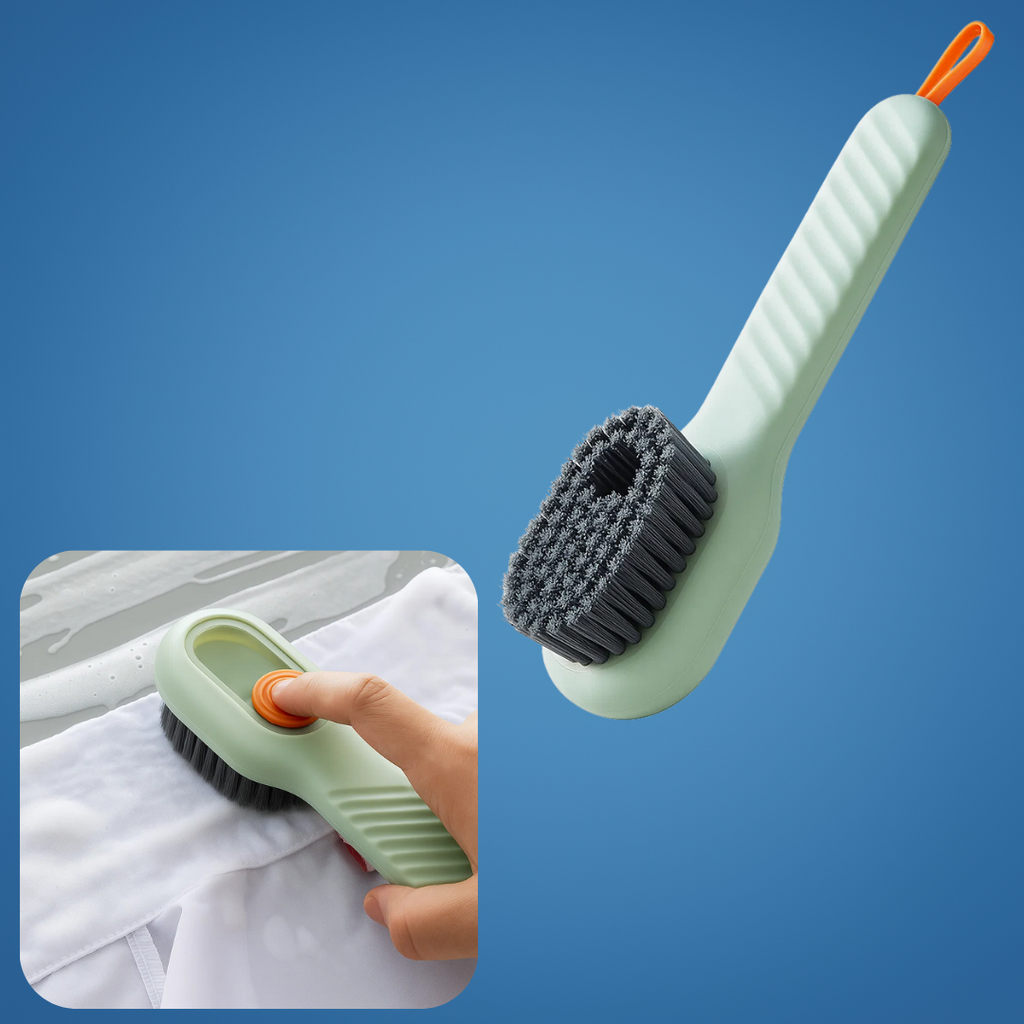 Built-in Soap Dispenser – Soft Non-Scratch Bristles – Quick Shoe Cleaning – Protects Delicate Materials