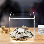 Unopenable transparent acrylic piggy bank