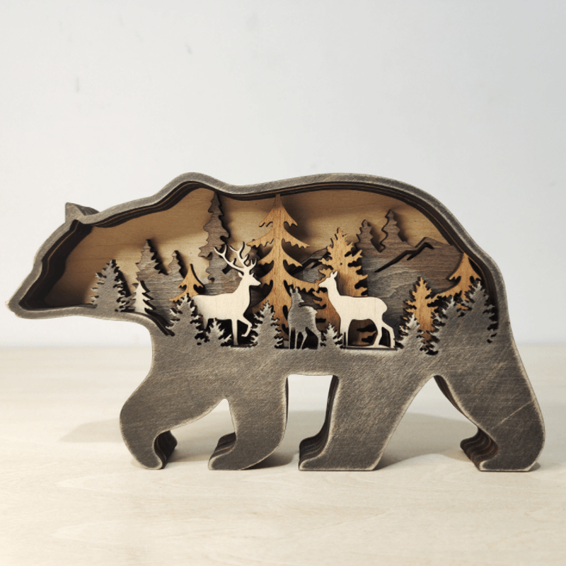 3D Creative Wood Animal Carving Craft Gift