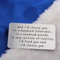 Anniversary gifts for couples, long-distance use wallet card for him