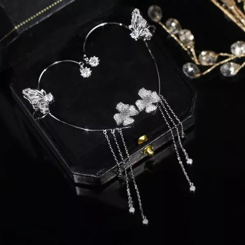 Butterfly Tassel Style Zircon Earrings