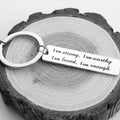 Stainless Steel "I am strong" Keychain