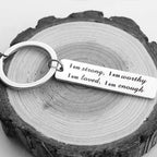 Stainless Steel "I am strong" Keychain