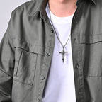 Titanium Steel Cross Pendant Necklace