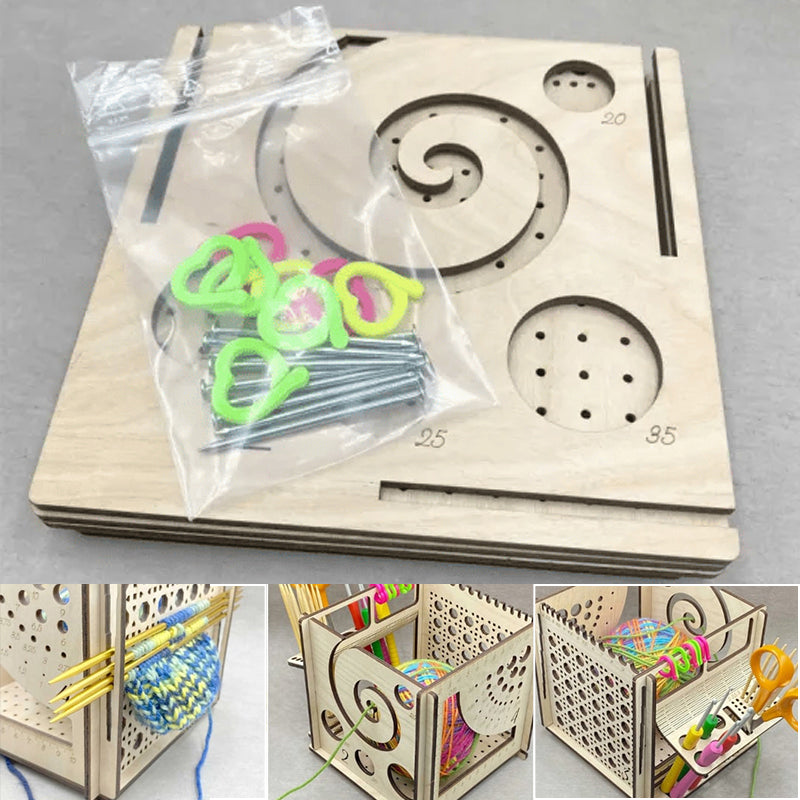 All-in-one Wood Yarn Bowl - Multifunctional Knitting Tool