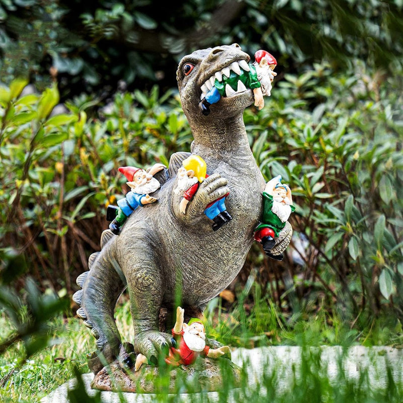 Dinosaur, the dwarf eats Ornament
