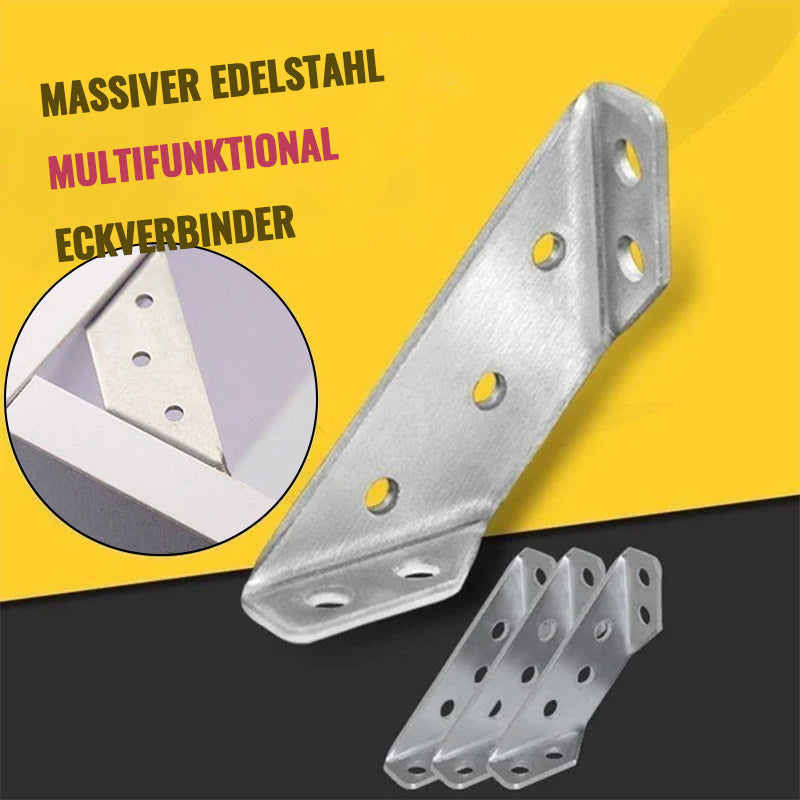 Universal corner connector for furniture made of stainless steel