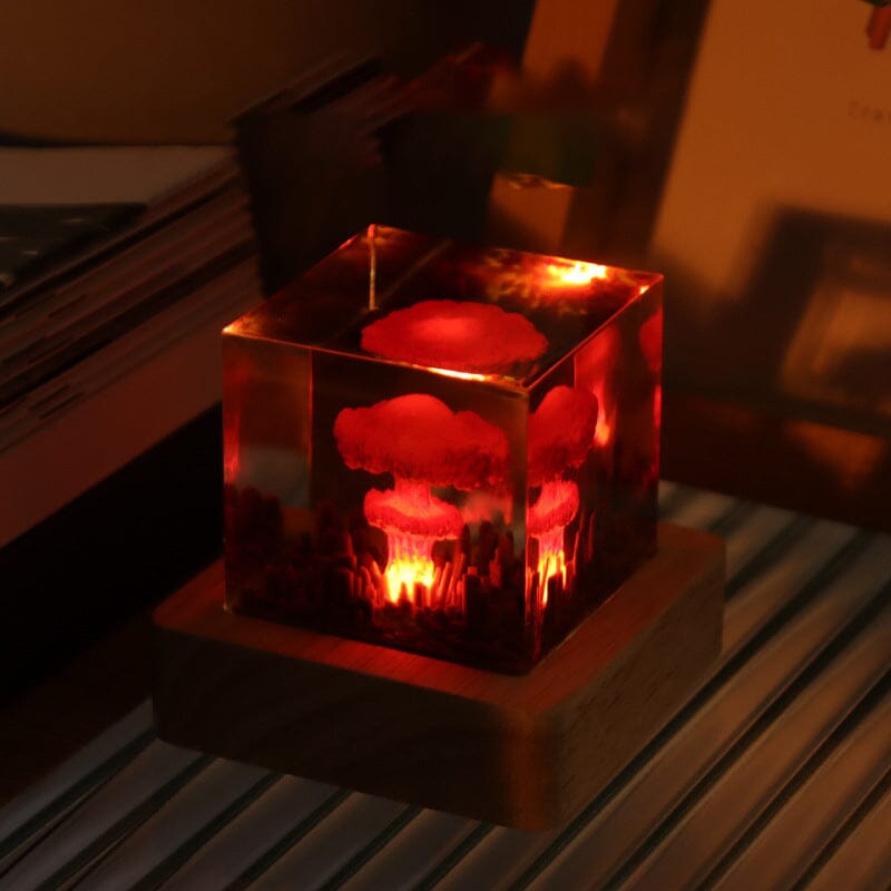 Resin lamp with explosive bombs