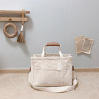 Solid Color Canvas Shopper Bag