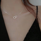 Two Hearts Necklace with Rotating Rose Gift Box