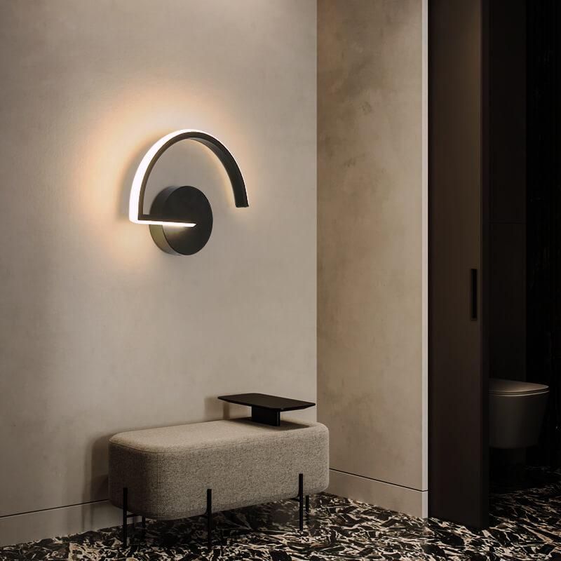 Curved Wall Lamp in Aluminum in Modern Style