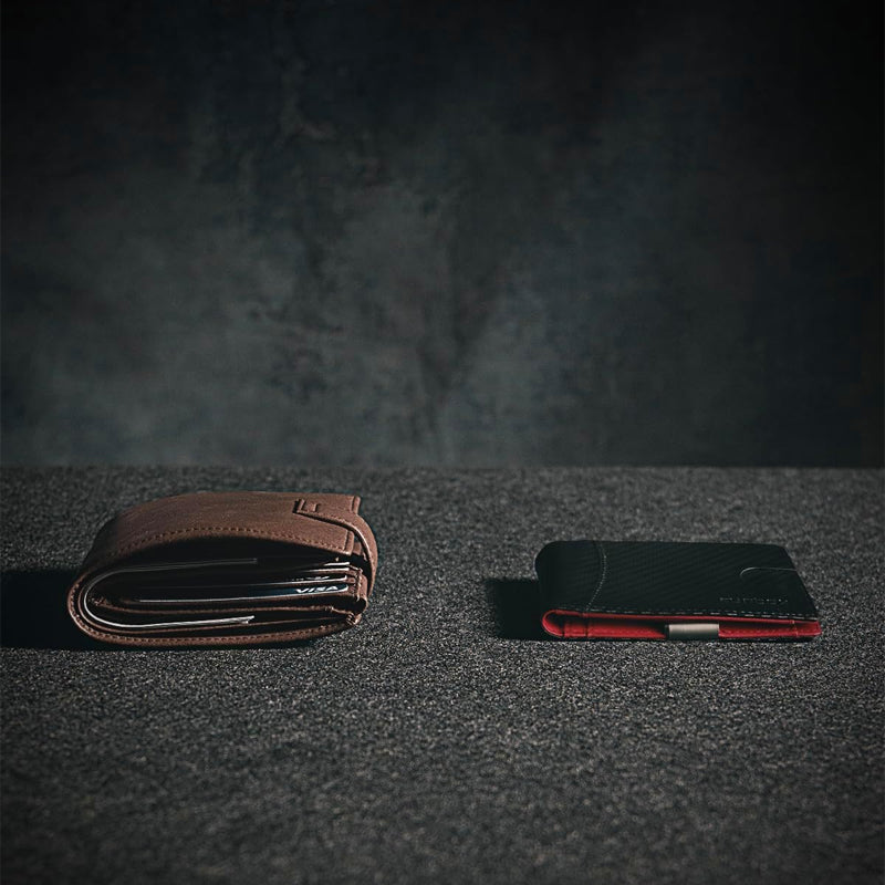 Theft-proof magnetic card holder made of genuine leather