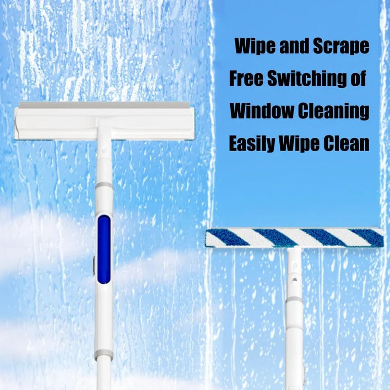 Window cleaning squeegee with spray function