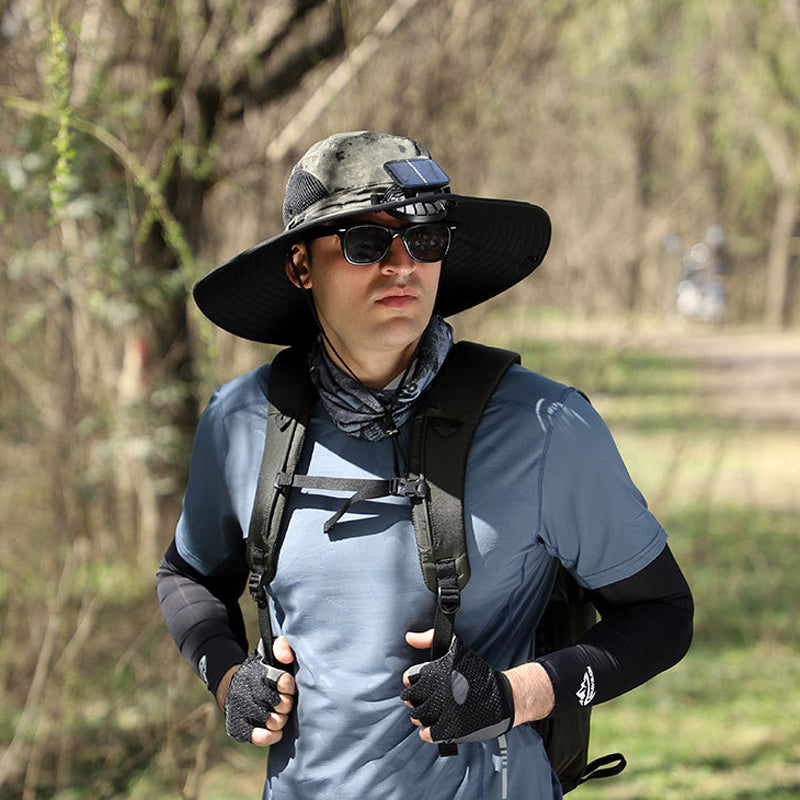Solar and USB Charging Fan Outdoor Fishing Hat