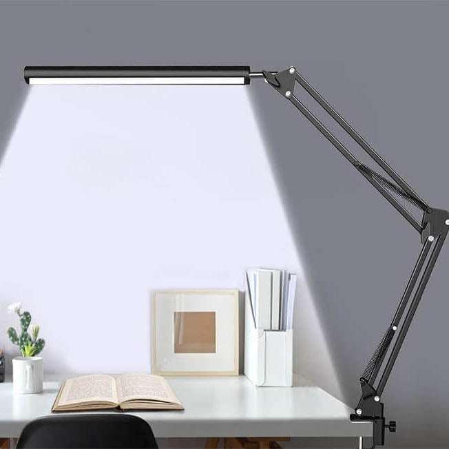 LED Foldable Long Arm Clip Eye Protection USB Reading Table Lamp