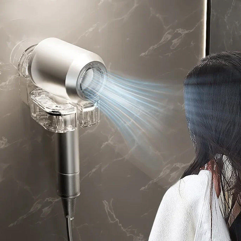 Rotating Hair Dryer Holder Without Drilling