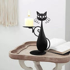 Candle holder black cat