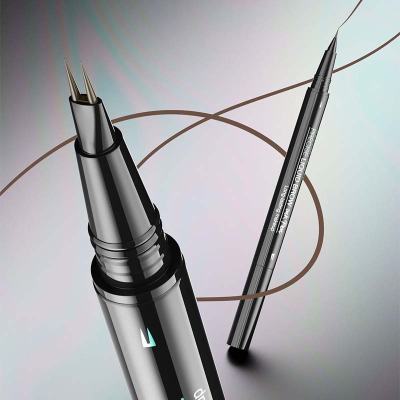 2-in-1 Dual-Ended Eyebrow Pencil with Micro-Fork Tip Applicator and Precise Brush Tip