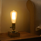Vintage Industrial Iron Light Bulb 1-Light Table Lamp