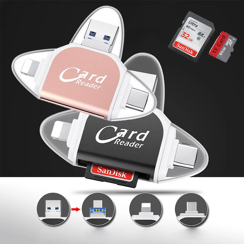 Universal 4-in-1 Sd Tf Card Reader
