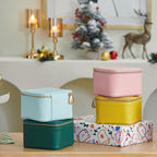 Leather jewelry box for travel