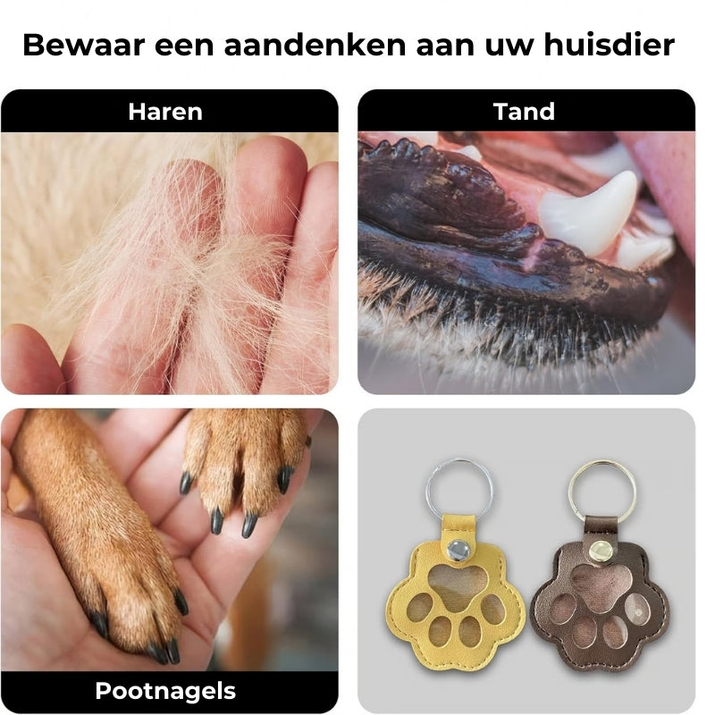 PawMemorie Keychain – Memorial Pendant with Paw Print and Inner Compartment