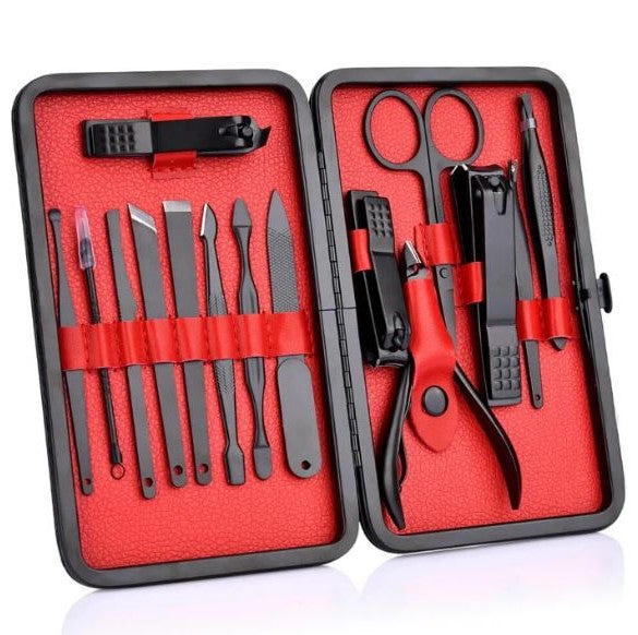15-piece professional manicure set with travel case