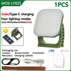 80W LED Solar-Rechargeable Camping Lamp with Magnet and Zoom Function