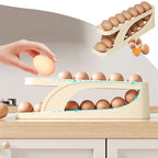 Self-organizing egg shelf for maximum freshness