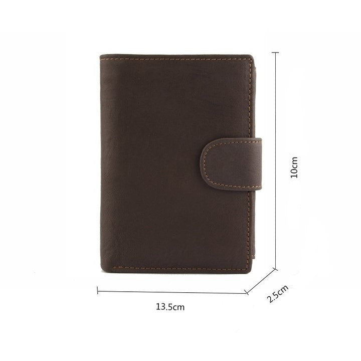 Vintage Leather PU Wallet with three compartments and multiple slots