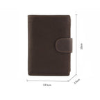 Vintage Leather PU Wallet with three compartments and multiple slots